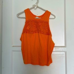 We The Free Tank Top Orange with Slight Pink Stitching size M